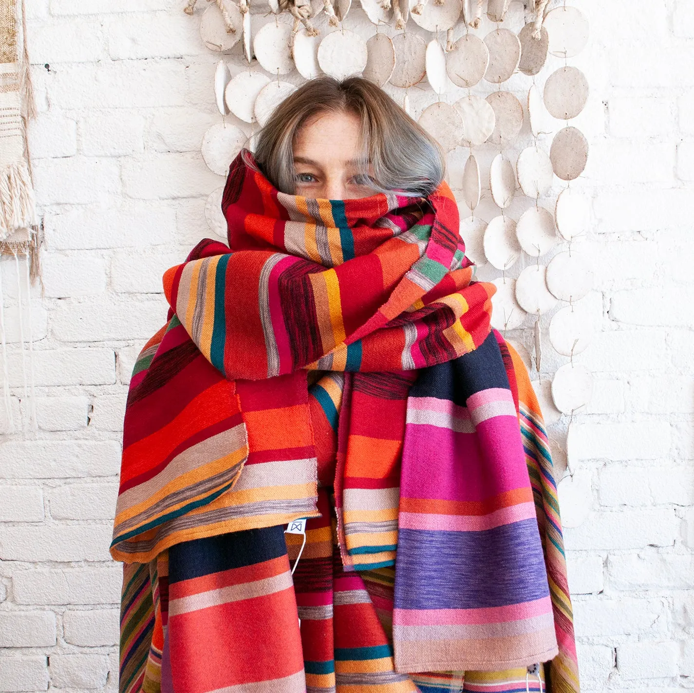 Purple Stripe Desert Scarf