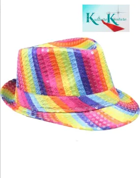 RAINBOW FEDORA HAT