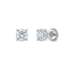 Red Hot Deal   1-1/2 CTW Lab Grown Diamond Stud Solitaire Earrings in 14KT White Gold