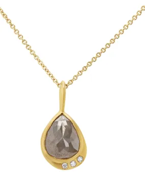 Salt & Pepper Diamond Pendant Necklace