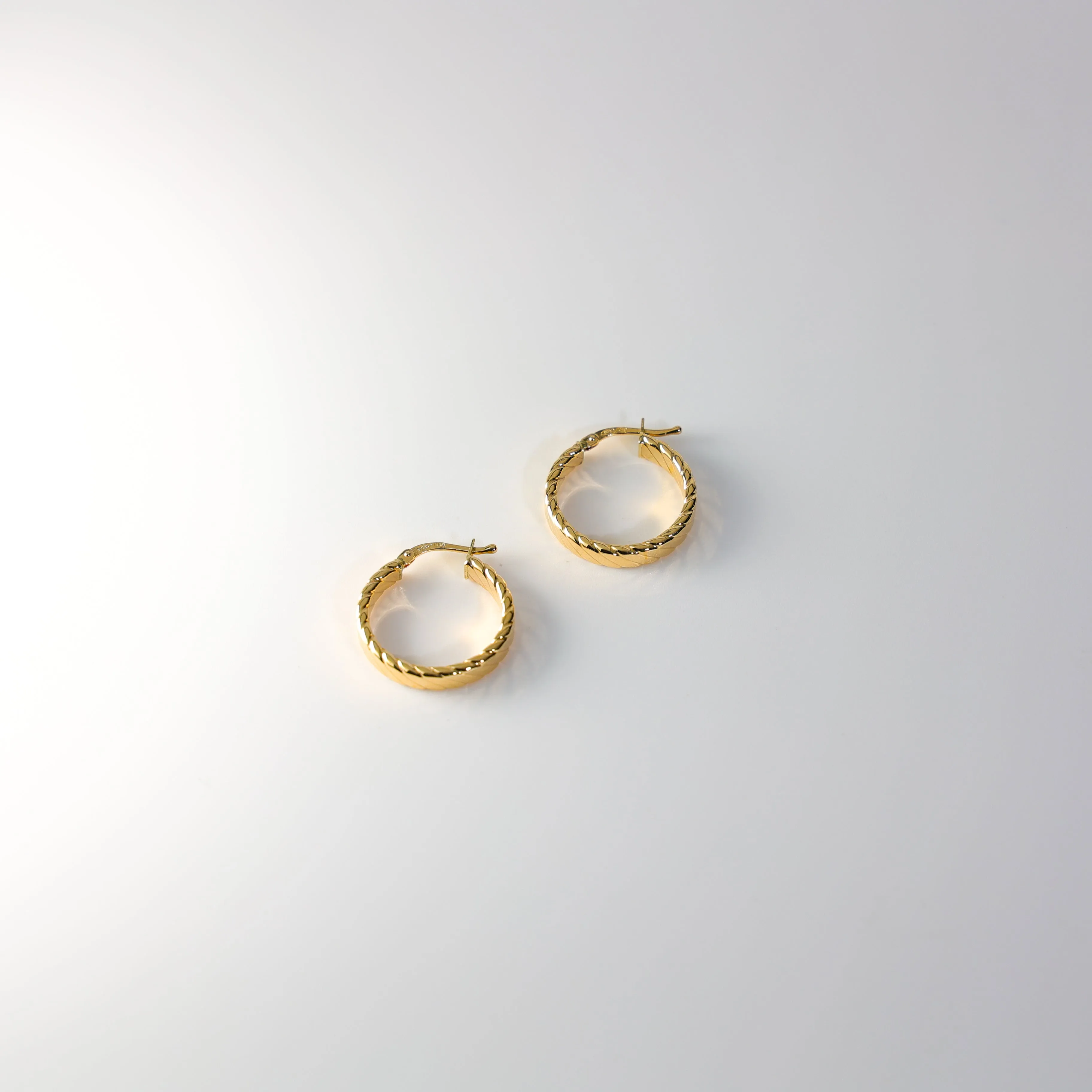 Solid Gold Braided Hoop Earrings