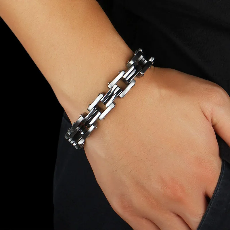 Stainless Steel Bracelets & Bangles Male Jewelry Fashion Punk 213m Length Bracelets For Men