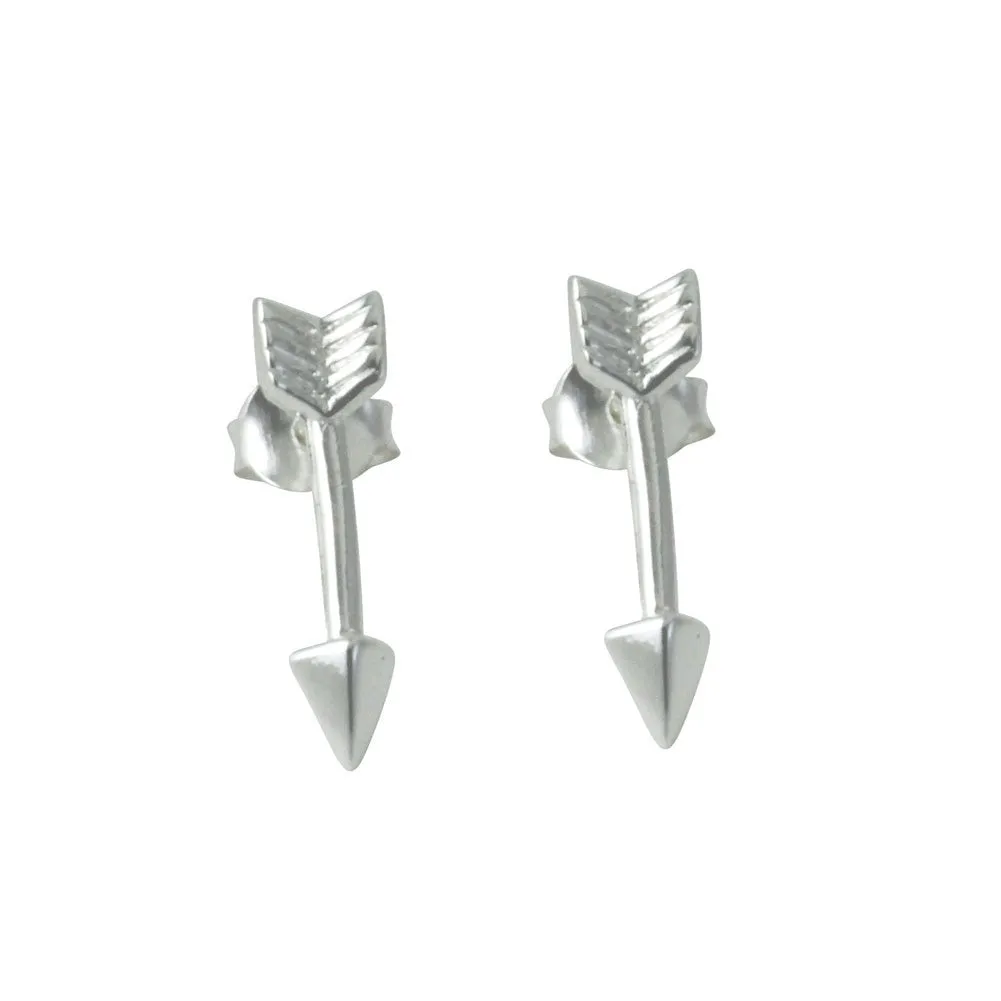 Sterling Chevron Arrow Stud Earrings