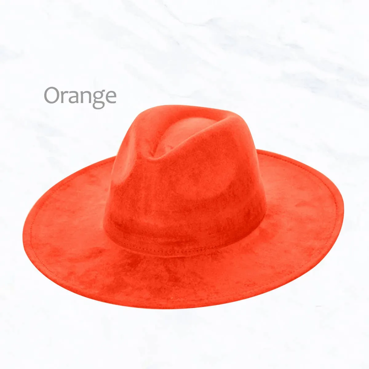 Suede Large Eaves Peach Top Fedora Hat