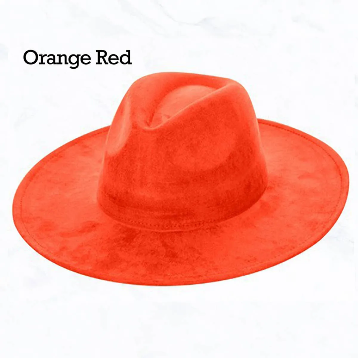 Suede Large Eaves Peach Top Fedora Hat