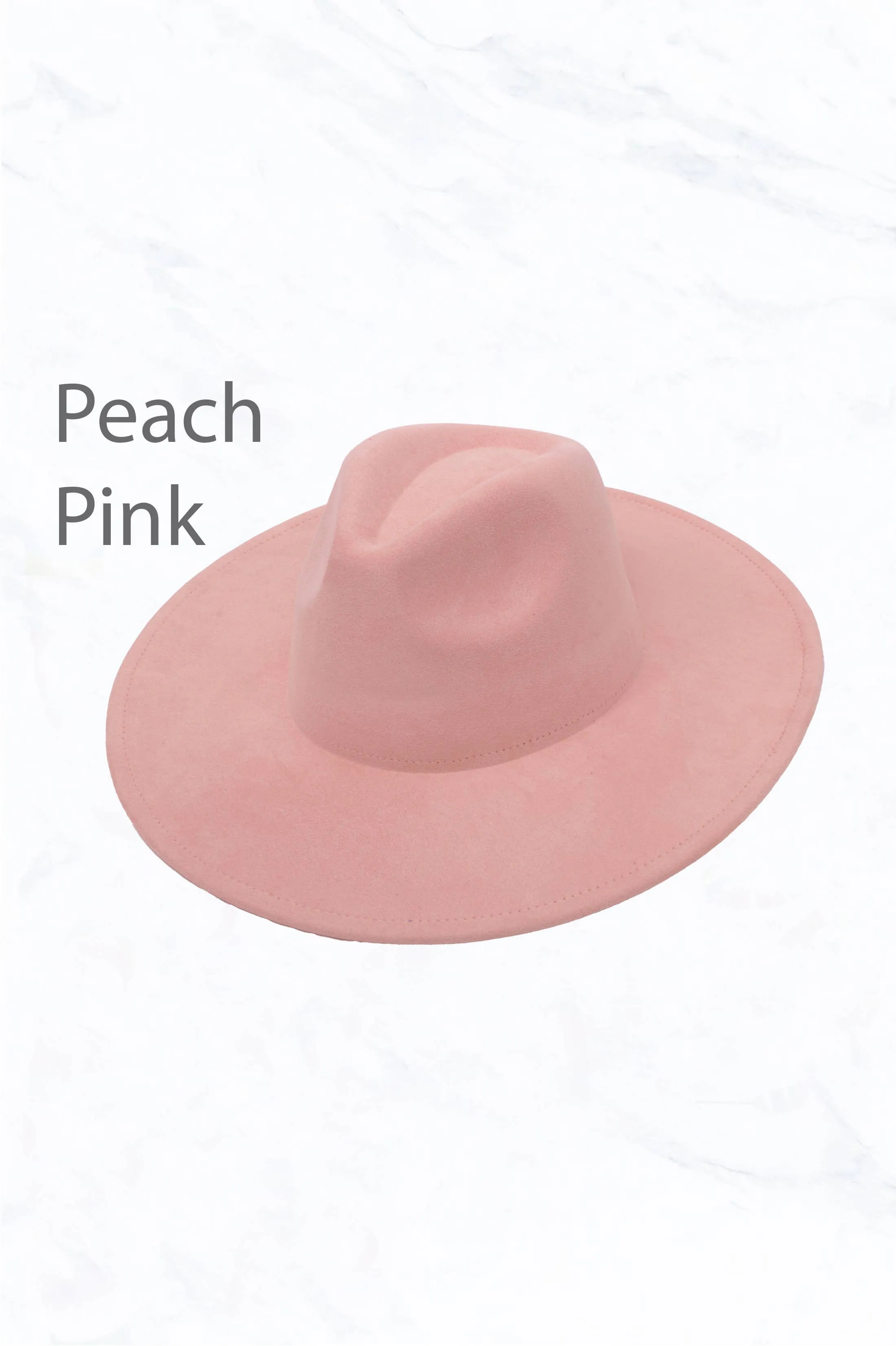 Suede Large Eaves Peach Top Fedora Hat