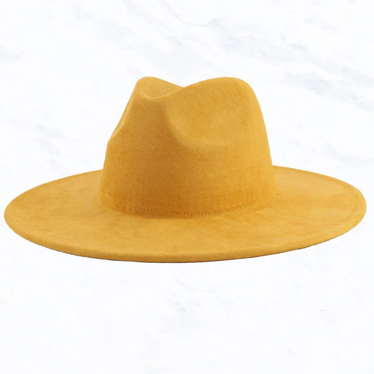 Suede Large Eaves Peach Top Fedora Hat