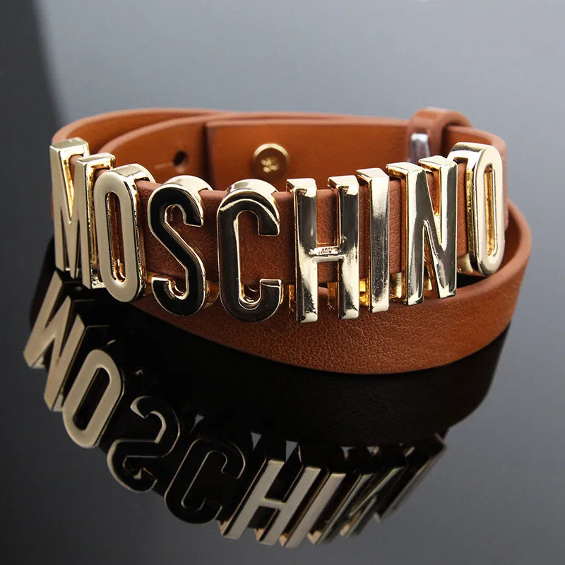 Summer Style! Fashion Jewelry 4 Colors Round Women Bracelet Charm Punk Rock Genuine Leather Bracelets Bangles