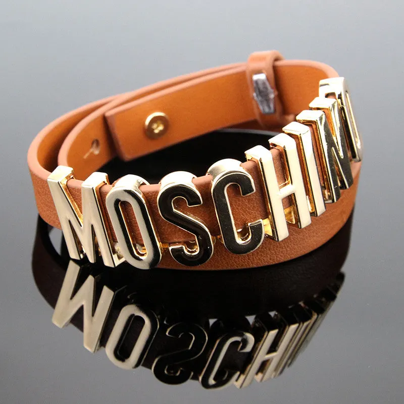 Summer Style! Fashion Jewelry 4 Colors Round Women Bracelet Charm Punk Rock Genuine Leather Bracelets Bangles