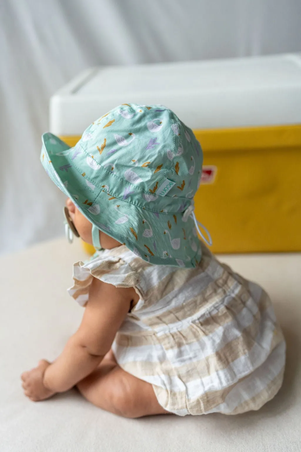 Swans Wide Brim Infant Hat