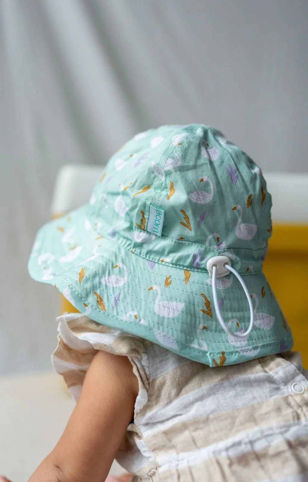 Swans Wide Brim Infant Hat