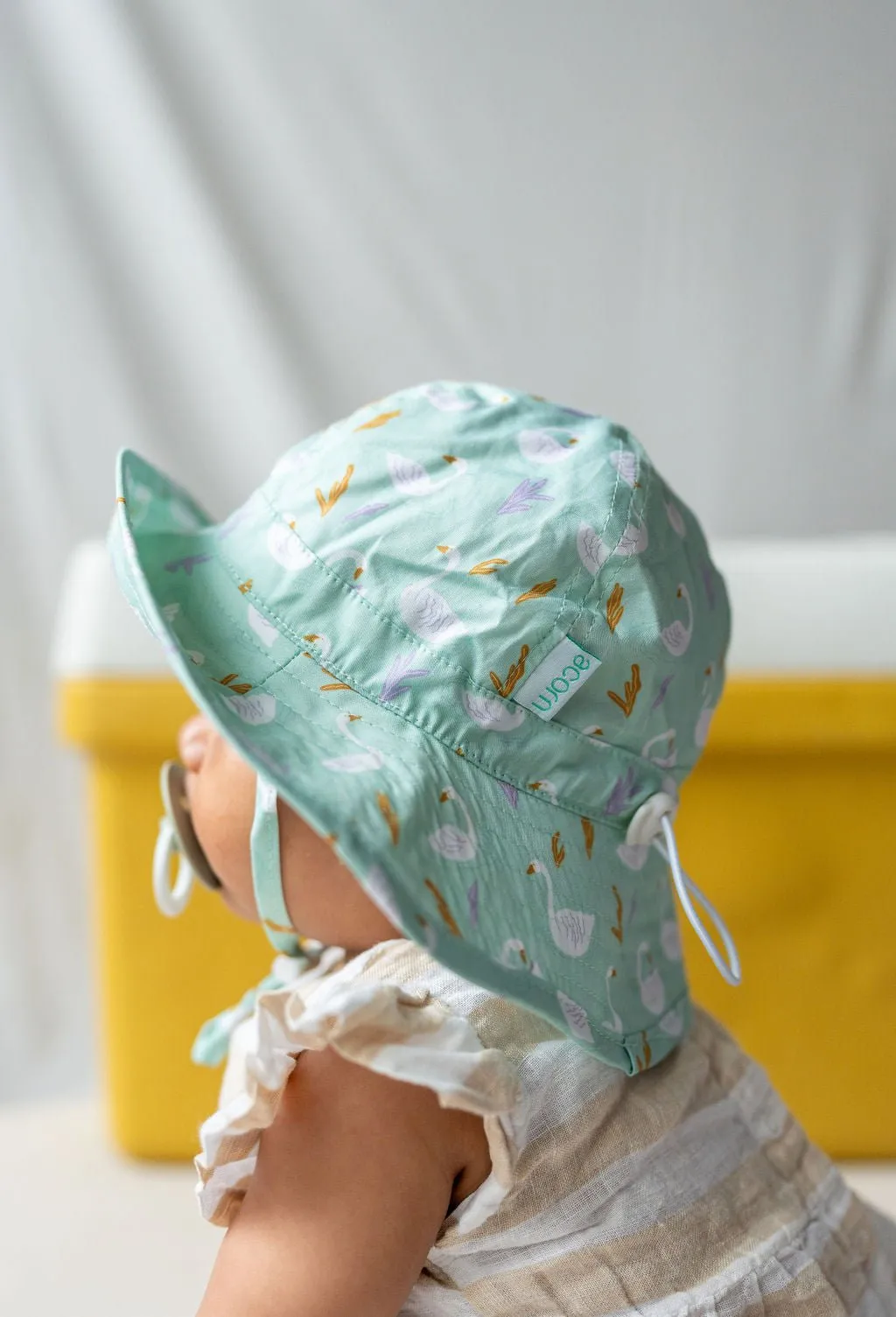 Swans Wide Brim Infant Hat