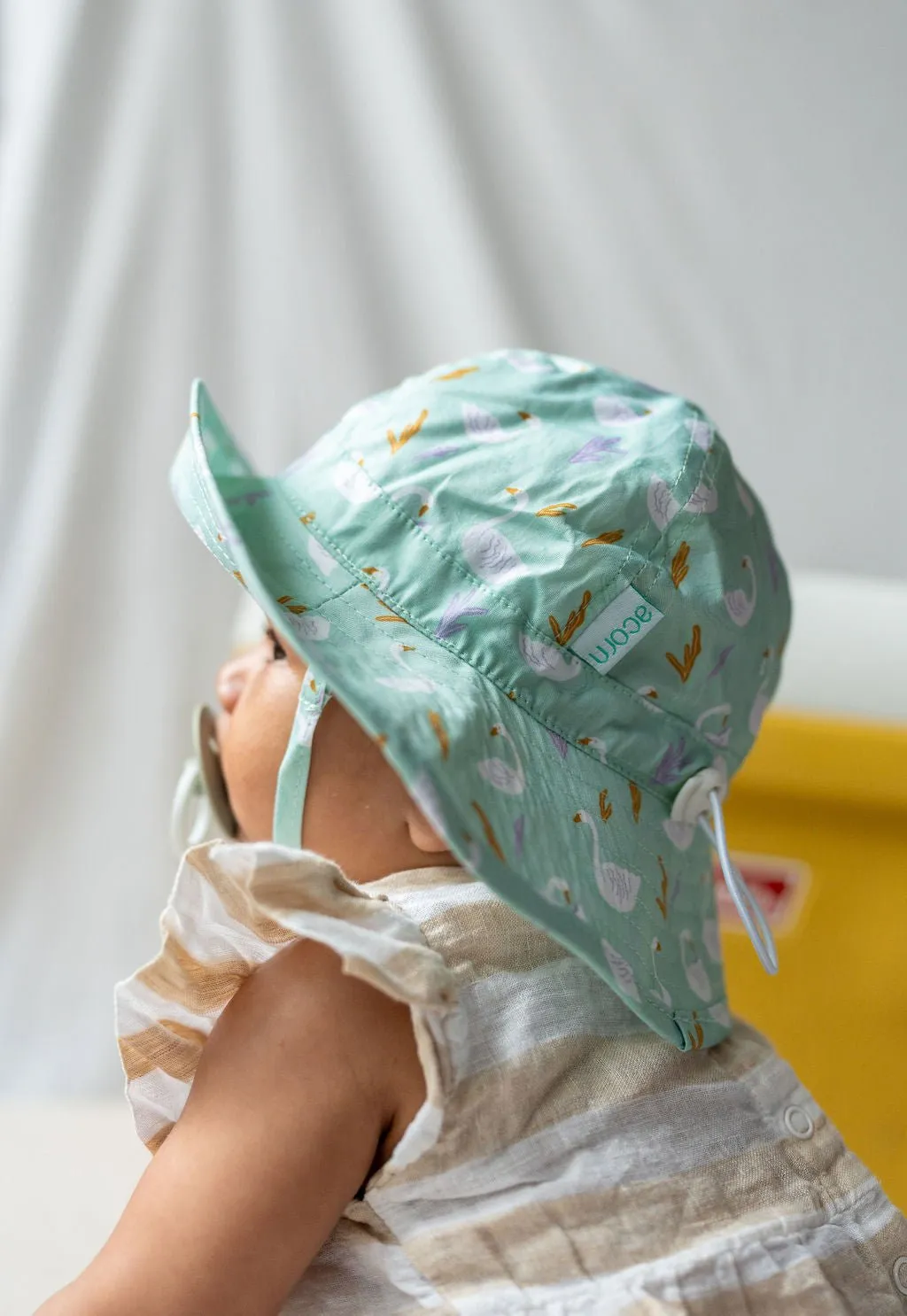 Swans Wide Brim Infant Hat