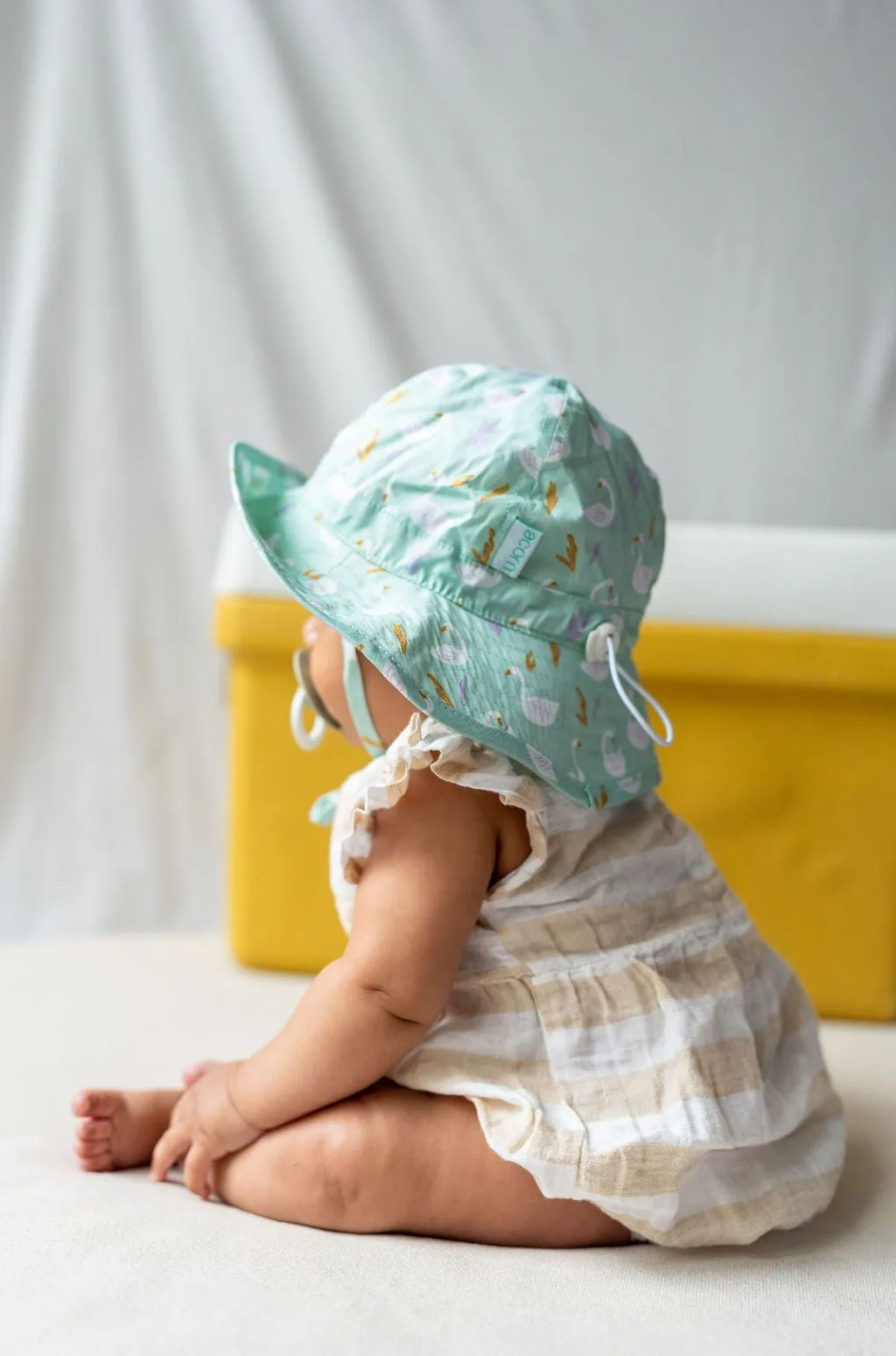 Swans Wide Brim Infant Hat