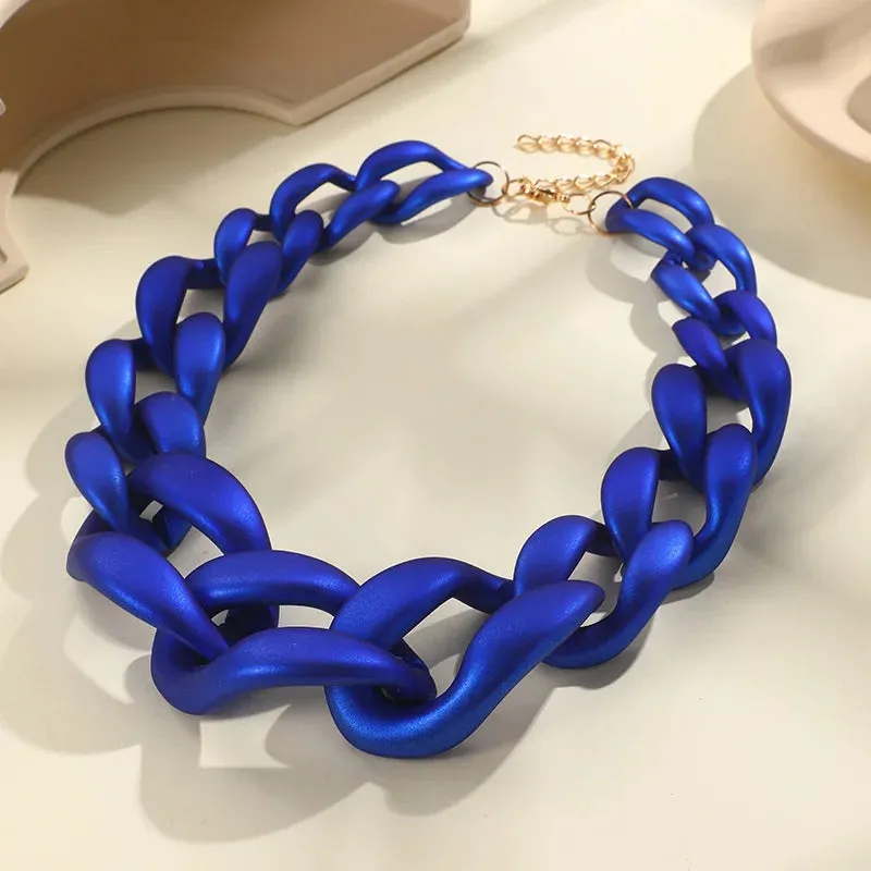 TEEK - Color Resin Linked Necklaces