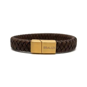 The Brown And Gold Plated Leather bracelet