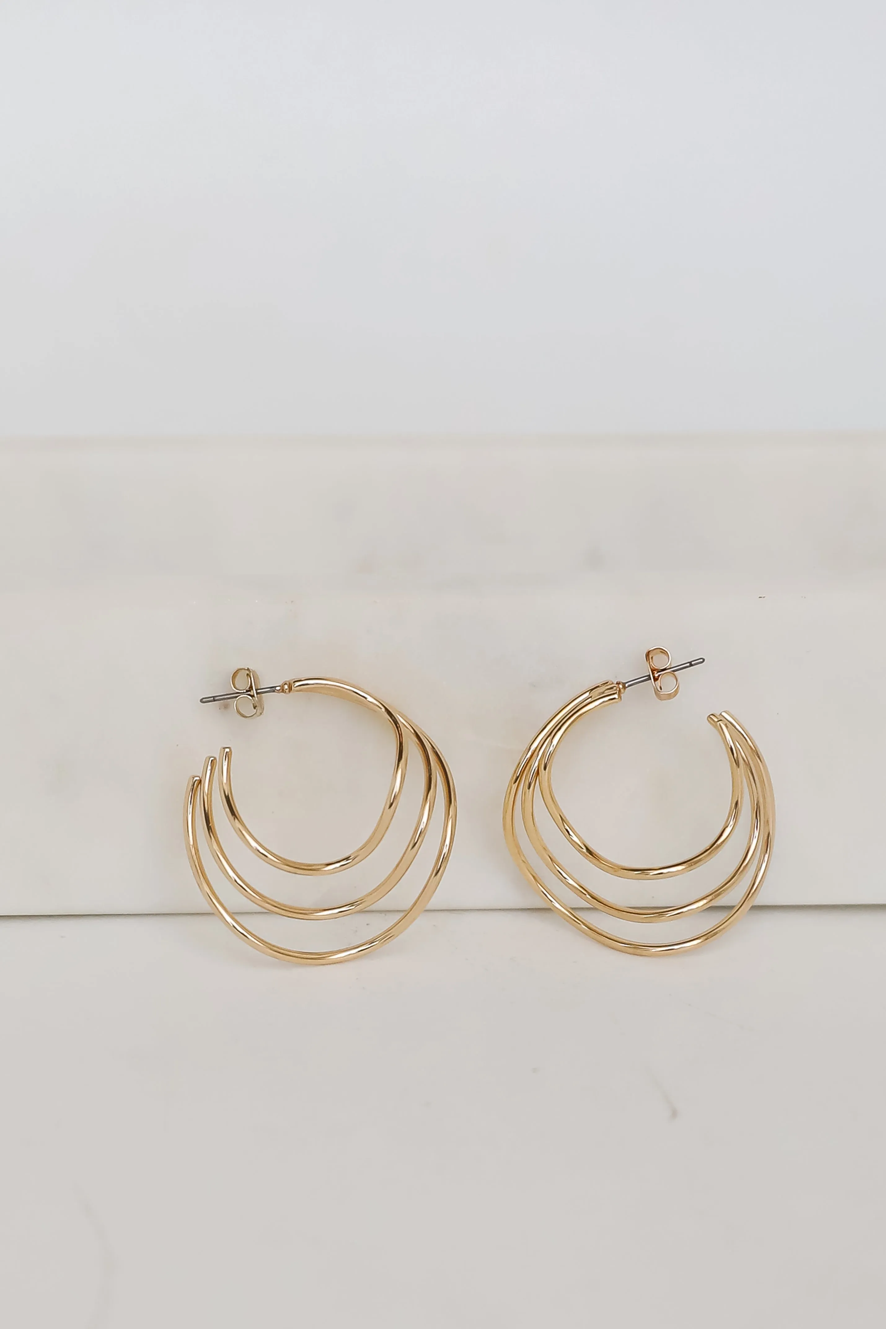 Tori Gold Triple Hoop Earrings