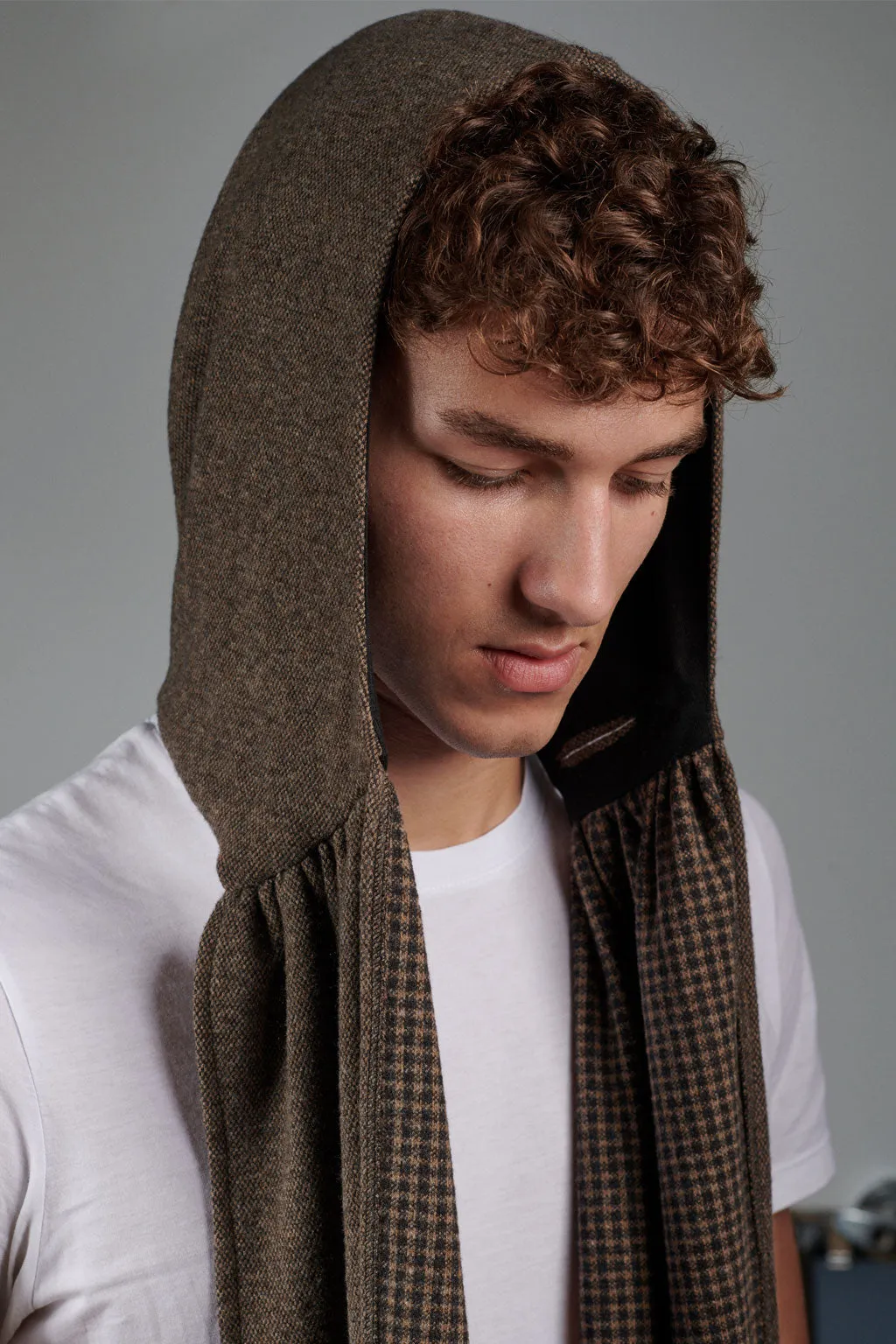 Tweed Hooded Scarf