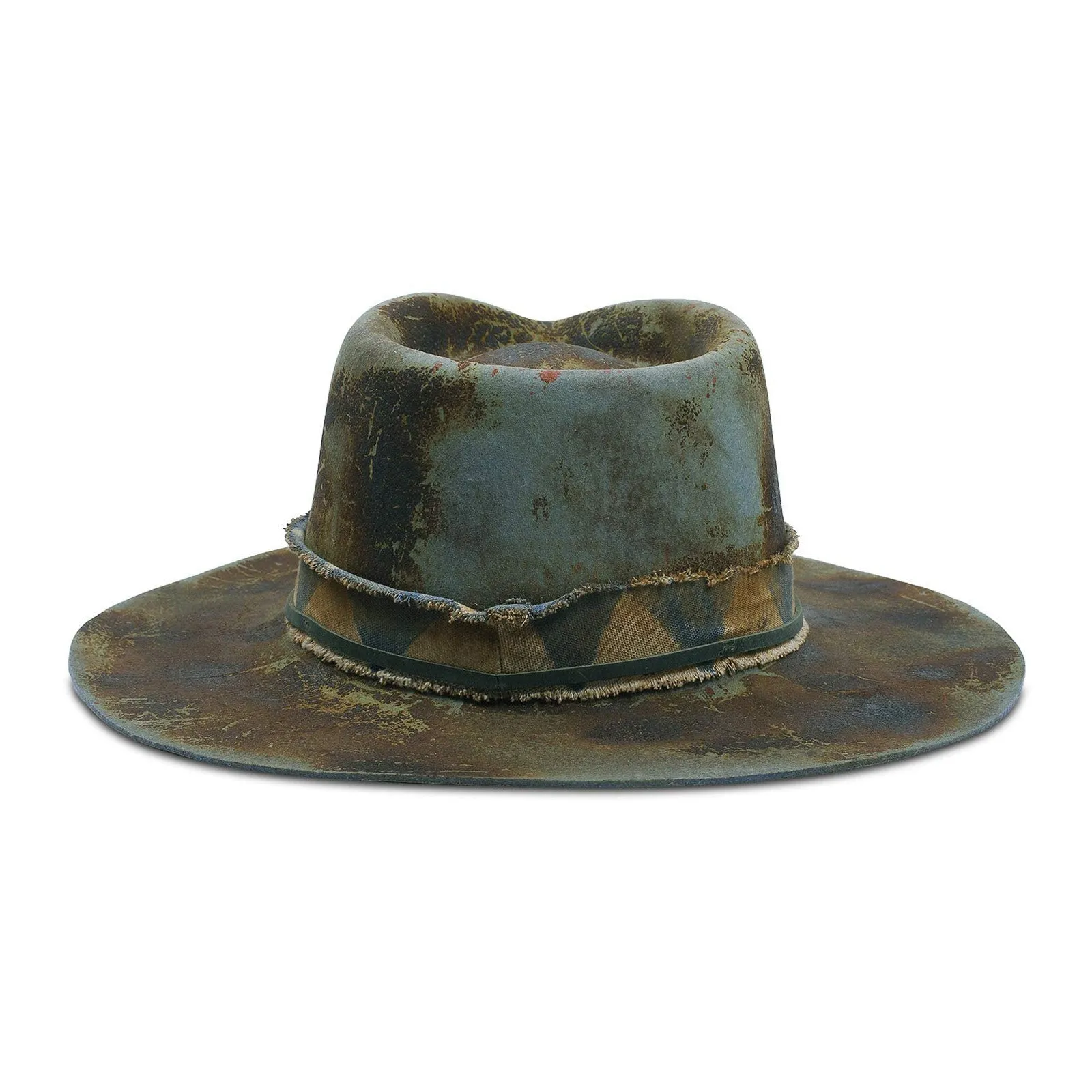 Vestige - Handcrafted Burned Distressed Wide Brim Fedora Hat