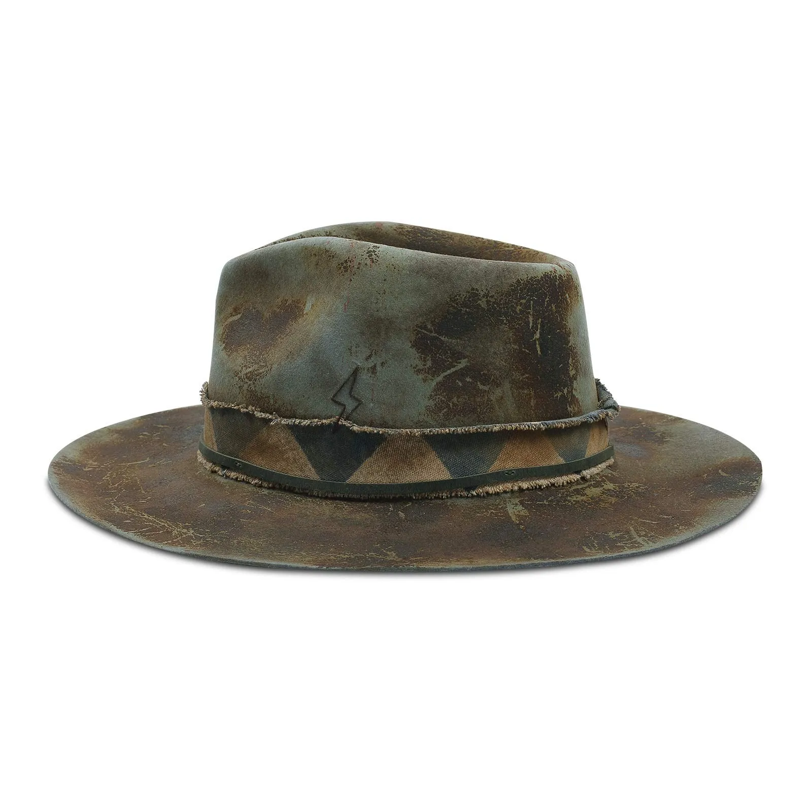 Vestige - Handcrafted Burned Distressed Wide Brim Fedora Hat