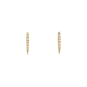 White Diamond Long Drop Stud Earrings