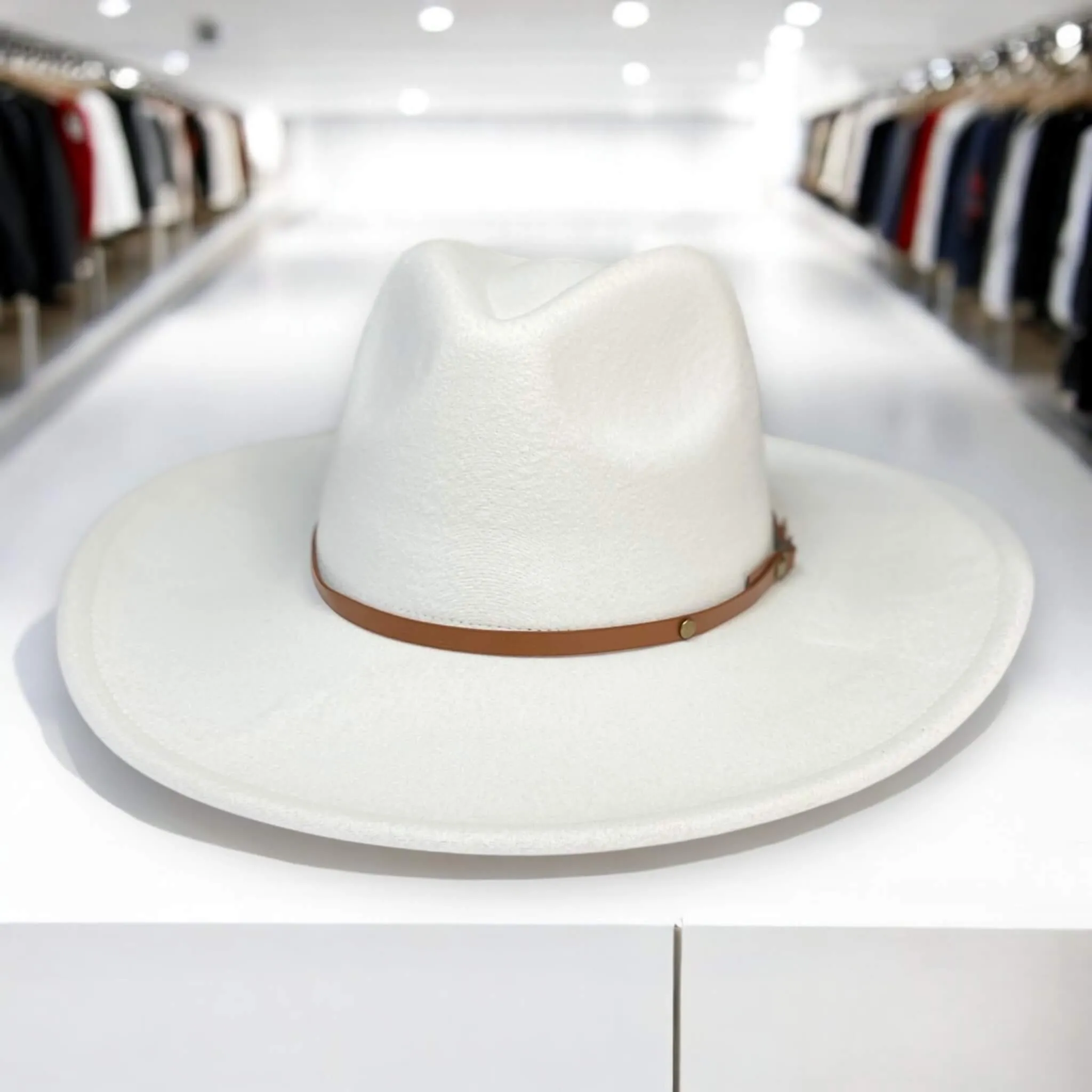 Wide Brim Buckle Fedora Fashion Hats