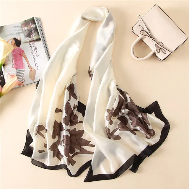 Women Fashion Print Silk Scarves