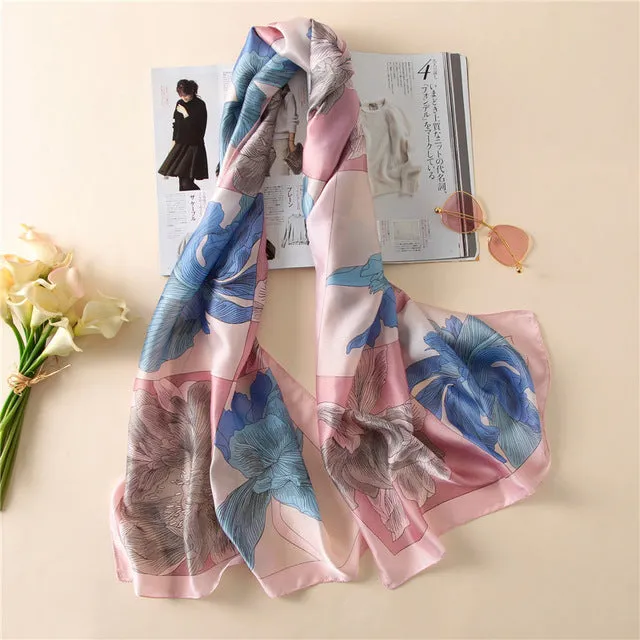 Women Fashion Print Silk Scarves