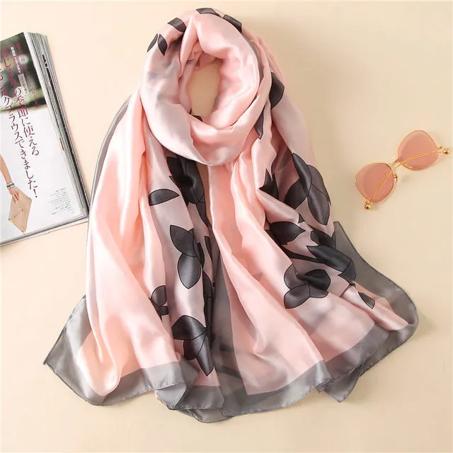 Women Fashion Print Silk Scarves