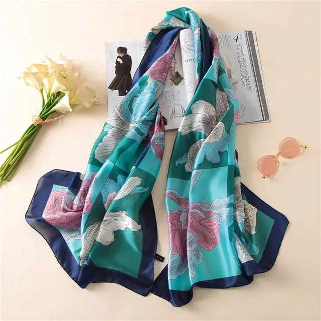 Women Fashion Print Silk Scarves