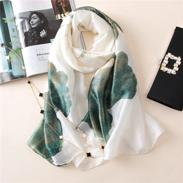 Women Fashion Print Silk Scarves