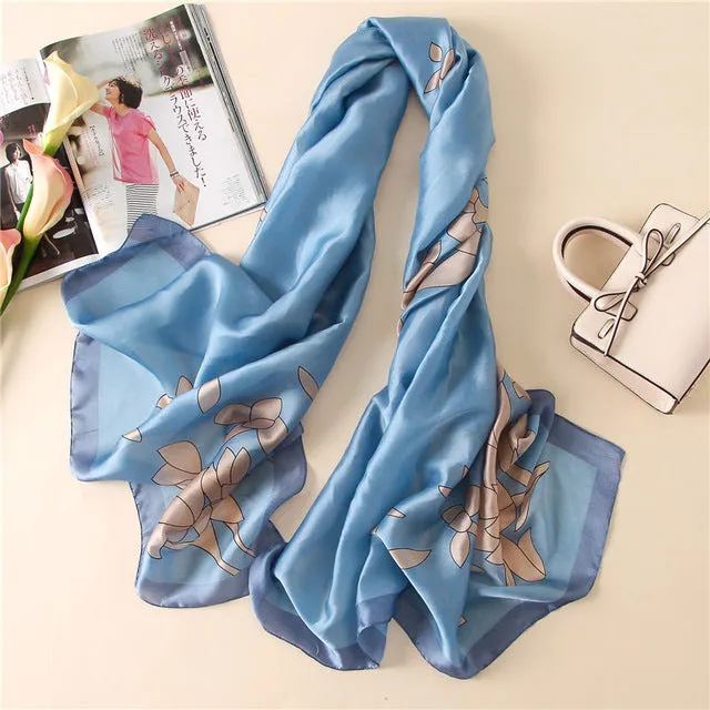 Women Fashion Print Silk Scarves