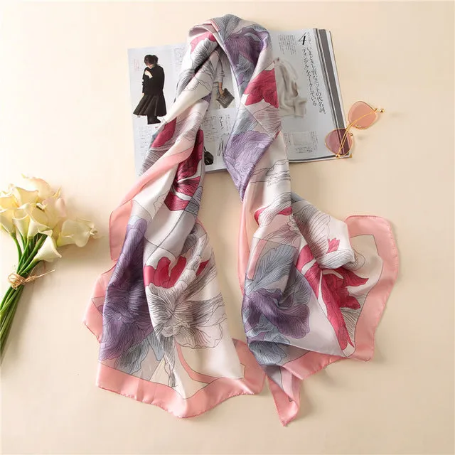 Women Fashion Print Silk Scarves