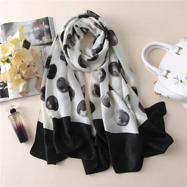 Women Fashion Print Silk Scarves