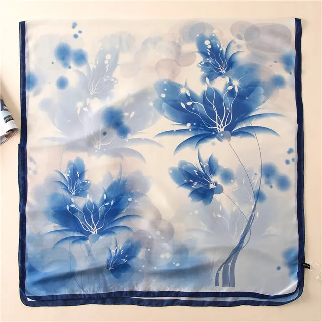 Women Fashion Print Silk Scarves