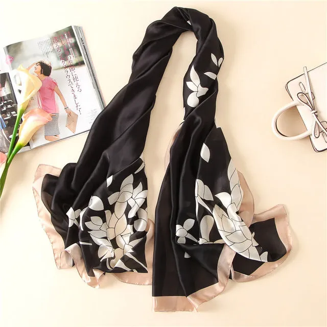 Women Fashion Print Silk Scarves