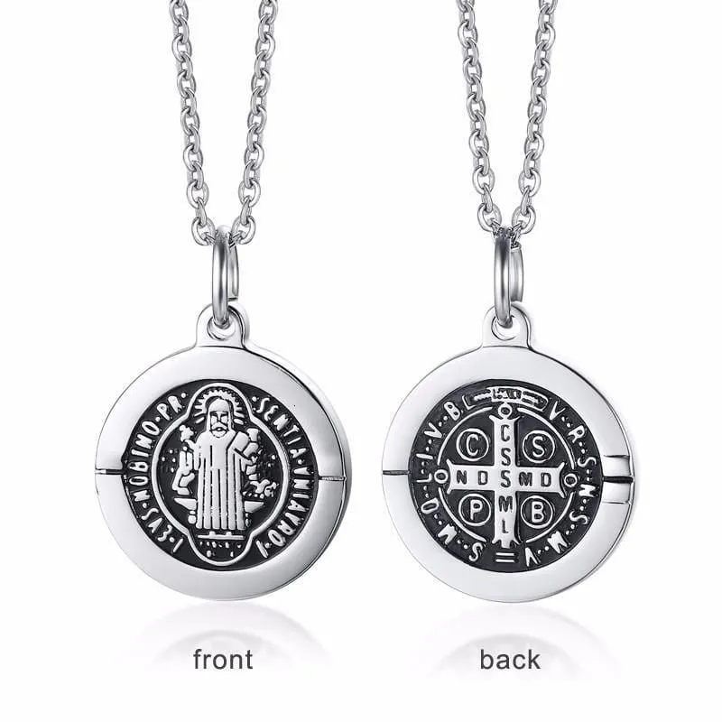 Women's Christian Necklace <br> St Benedict Medal