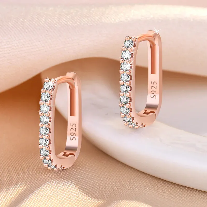 Zircon Circle Hoop Earrings