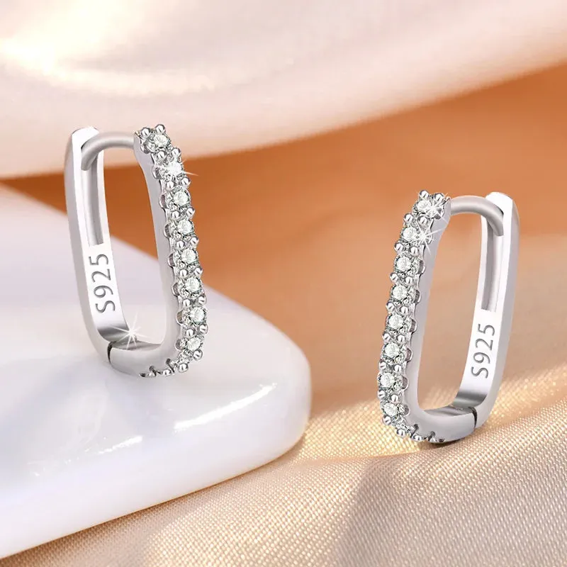 Zircon Circle Hoop Earrings