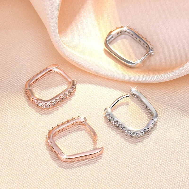 Zircon Circle Hoop Earrings